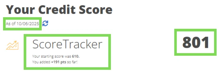 Ana's credit report result