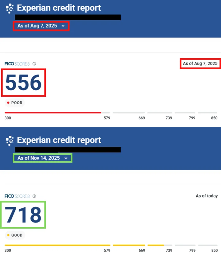 Lexus's credit report result