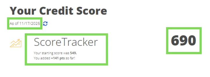 Alexander's credit report result
