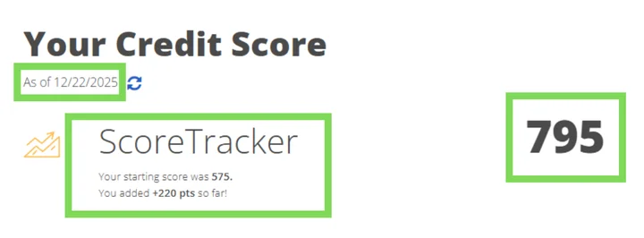 Vivianna's credit report result