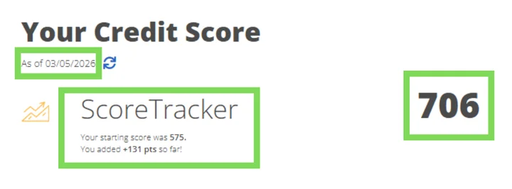 Erin's credit report result