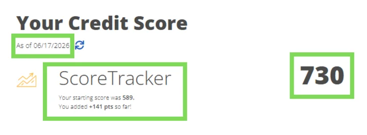 Zou's credit report result